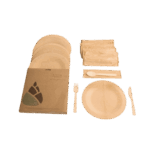 Σετ 10 Στρογγυλά Πιάτα & 10 Σετ Μαχαίρι – Πιρούνι – Κουτάλι Από Φυσικό Bamboo Minimal List