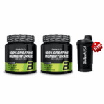 Biotech USA 100% Micronized Creatine Monohydrate Unflavored 2x300gr & Δώρο Shaker Wave Black 600ml