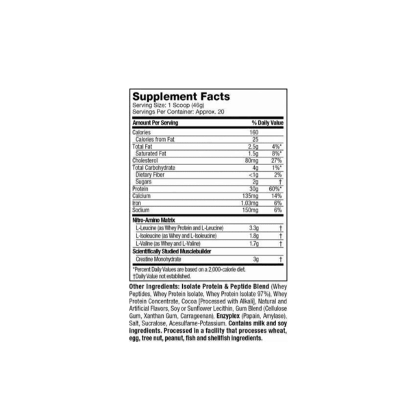 MuscleTech Nitrotech Whey Protein Πρωτεΐνη Ορού Γάλακτος με Κρεατίνη & Γεύση Φράουλα 1.8kg - Image 2