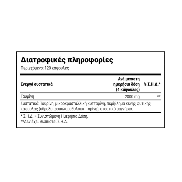 Natural Doctor Ταυρίνη 500mg 120 Κάψουλες - Image 2