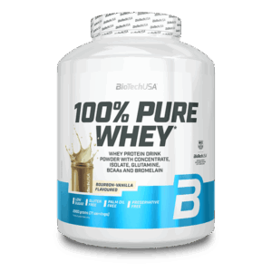 Biotech USA 100% Pure Whey Πρωτεΐνη Ορού Γάλακτος Χωρίς Γλουτένη με Γεύση Bourbon Vanilla 2kg & Δώρο Shaker Wave Black 600ml